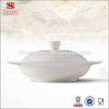 Weißes Porzellan weiß Keramik Suppenterrine mit Deckel Schüsseln